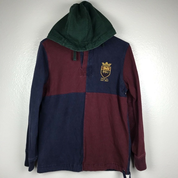 polo color block hoodie